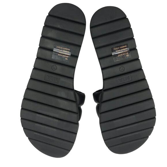 Mia Cimone Black Flatform Slip On Slide Sandals 11 - Picture 3 of 5